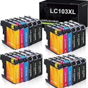 Compatible LC103XL Ink Cartridge Replacement for Brother LC103 LC103XL LC101 LC101XL, Compatible for Brother MFC J870DW J450DW J470DW J650DW J4410DW J4510DW J4710DW J6720DW Printer (24 Packs)