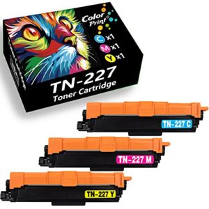 colorprint 3-pack compatible tn-227 toner cartridge replacement for brother tn227 tn223 tn227c tn227m tn227y work with mfc-l3750cdw hl-l3210cw hl-l3230cdw hl-l3710cdw hl-l3270cdw mfc-l3710cw printer