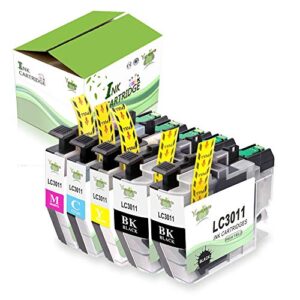 yumagenta compatible ink cartridge with new updated chips replacement for brother lc-3011 to use with mfc-j690dw mfc-j895dw mfc-j491dw mfc-j497dw printer(2 black, 1 cyan, 1 magenta, 1 yellow,5-pack)
