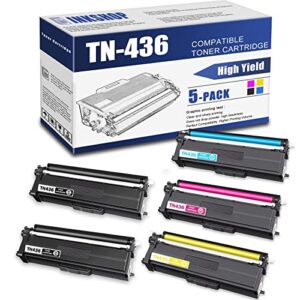tn436 compatible tn-436bk tn-436c tn-436y tn-436m super high yield toner cartridge replacement for brother tn-436 hl-l8260cdw hl-l8360cdw dcp-l8410cdw mfc-l8610cdw toner.(2bk+1c+1y+1m)