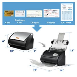 Plustek PS186 Desktop Document Scanner, with 50-pages Auto Document Feeder (ADF). For Windows 7 / 8 / 10 / 11 (Intel/AMD only)