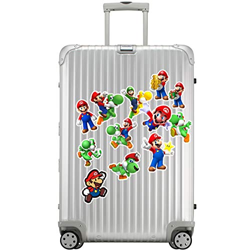 jjlin Super Mario Bros Stickers for Water Bottles 50 Pack Cute,Waterproof,Aesthetic,Trendy Stickers for Teens,Girls Perfect for Waterbottle,Laptop,Phone,Travel Extra Durable Vinyl (Mario )