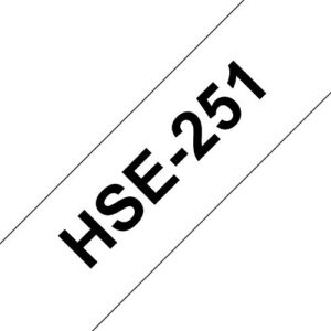 Brother Mobile HSE251 Heat Shrink Tube for PT-E500 Printer, 23.6 mm W x 1.5 m L, Black on White
