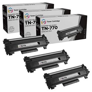 ld products compatible toner cartridge replacements for brother tn770 tn-770 tn760 tn-760 tn730 tn-730 super high yield xl (black, 3pk) tn770 toner for brother printer hl-l2370dw, mfc-l2730dw