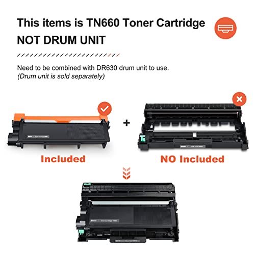 v4ink Compatible Tray_Toners_Cartridges_Printer for Brother TN660 TN630 Toner for Brother MFC-L2700DW HL-L2300D HL L2320D L2340DW L2360DW L2380DW DCP L2520DW L2540DW MFC L2720DW L2740DW Ink