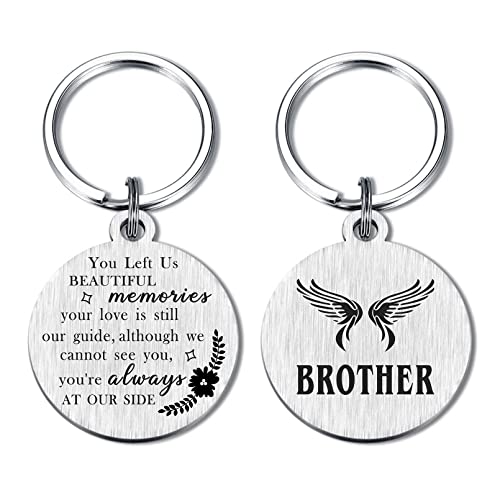 Resdink Brother Memorial Gifts, Memory Gift for Loss of Brother, Sympathy Gifts for Loss of Brother Bereavement Grief Keychain, in Remembrance of Brother Died Gift, Grave Decoration Memorial Brother