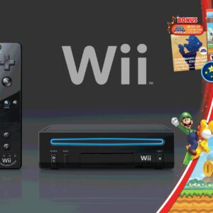 Wii Black Console with New Super Mario Brothers Wii and Music CD