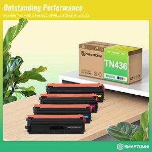 S SMARTOMNI TN436 Compatible Toner Cartridge Replacement for Brother TN436 TN436BK TN433 Compatible use with Brother MFC L8900CDW HL L8360CDW L8260CDW L8360CDWT MFC L8610CDW L9750CDW Printer, 4 Packs