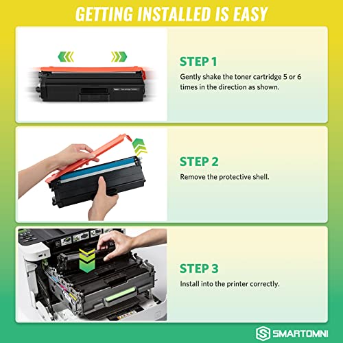 S SMARTOMNI TN436 Compatible Toner Cartridge Replacement for Brother TN436 TN436BK TN433 Compatible use with Brother MFC L8900CDW HL L8360CDW L8260CDW L8360CDWT MFC L8610CDW L9750CDW Printer, 4 Packs