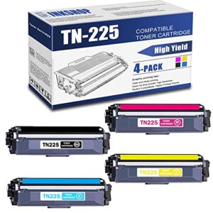 tn225 compatible tn-225bk tn-225c tn-225y tn-225m high yield toner cartridge replacement for brother tn-225 hl-3140cw hl-3150cdn mfc-9130cw mfc-9140cdn dcp-9015cdw toner.(1bk+1c+1y+1m)
