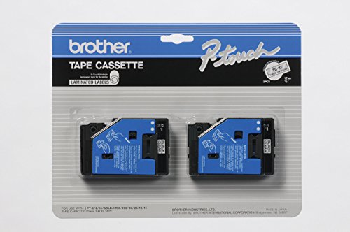 2/Pack 1/2" (12mm) Black on Clear TC Tape for Brother PT-III, PTIII Label Maker