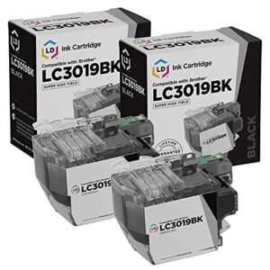 ld compatible ink cartridge replacement for brother lc3019bk super high yield (black, 2-pack)