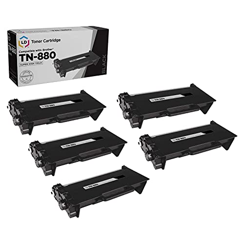 LD Products Compatible Toner Cartridge Replacement for Brother TN880 Super High Yield (Black 5-Packs) for use in DCP-L6600DW HL-L6200DW HL-L6200DWT HL-L6250DN HL-L6250DW HL-L6300DWT & HL-L6300DW