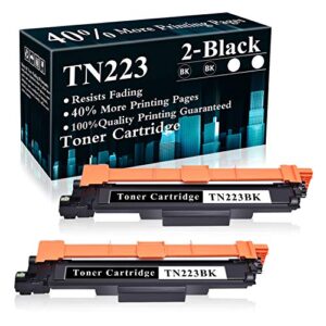 2 black tn223 / tn223bk toner cartridge replacement for brother mfc-l3770cdw l3710cw l3750cdw l3730cdw hl-3210cw 3230cdw 3270cdw 3290cdw dcp-l3510cdw l3550cdw printer,sold by topink