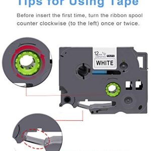 Aitaperste Compatible Color Tapes Replacement for Brother TZe Tape 12mm 0.47 TZe-231 TZe-B31 TZe-MQF31 TZe-MQP35 Laminated Compatible with P Touch PTD210 PTD400AD PTH110 PT-D202, 26.2 Feet, 4 Pack