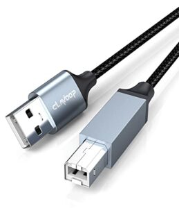 clavoop usb printer cable 6.6ft, usb a to b 2.0 printer cord high-speed printer usb type b cable compatible with hp office, canon, dell, epson xp, lexmark, brother dcp, samsung and more