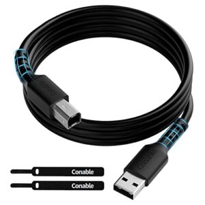 usb printer cable 4 feet, usb 2.0 type-a to b-male cord, high speed scanner cord compatible with hp, canon, epson, dac, dell, brother, xerox, samsung, piano with 2 cable ties- 4 ft