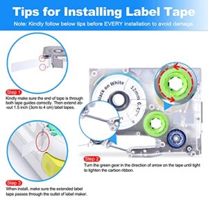 Labelife 6-Pack Replacement for Brother P Touch TZe Label Maker Tape 12mm 0.47 Inch Laminated Color JM Label Tape TZe-231 JM-231 for Label Maker D210S, P3100D and Brother Ptouch PT-D210 PT-H110 PTD600