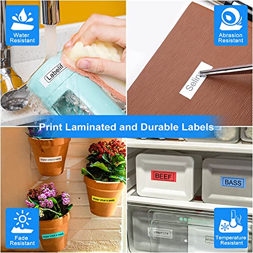 Labelife 6-Pack Replacement for Brother P Touch TZe Label Maker Tape 12mm 0.47 Inch Laminated Color JM Label Tape TZe-231 JM-231 for Label Maker D210S, P3100D and Brother Ptouch PT-D210 PT-H110 PTD600