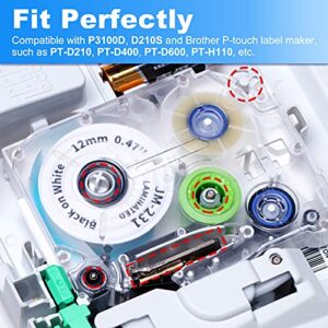 Labelife 6-Pack Replacement for Brother P Touch TZe Label Maker Tape 12mm 0.47 Inch Laminated Color JM Label Tape TZe-231 JM-231 for Label Maker D210S, P3100D and Brother Ptouch PT-D210 PT-H110 PTD600