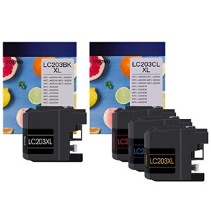 lc 203xl compatible ink cartridge replacement for brother lc203xl works with mfc-j480dw j880dw j4420dw j680dw (1 cyan, 1 magenta, 1 yellow, 3 pack)
