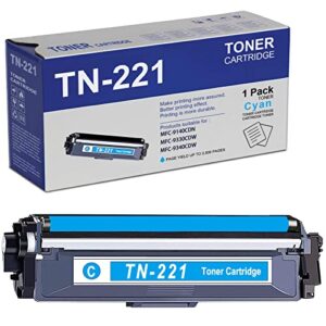 feromyink compatible tn221 tn-221 toner cartridge replacement for brother hl-3140cw 3150cdn 3170cdw mfc-9130cw 9340cdw dcp-9015cdw 9020cdn printer (cyan,1-pack)