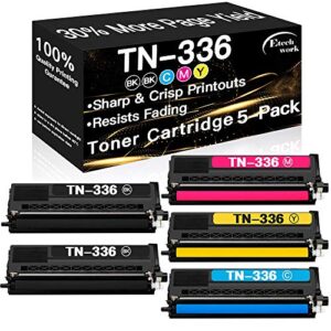 etechwork compatible toner cartridges replacement for brother tn336 tn-336 tn331 tn-331 toners use with brother hl-l8250cdn hl-l8350cdw mfc-l8850cdw mfc-l8600cdw printer (2x bk/c/m/y, 5-pack)