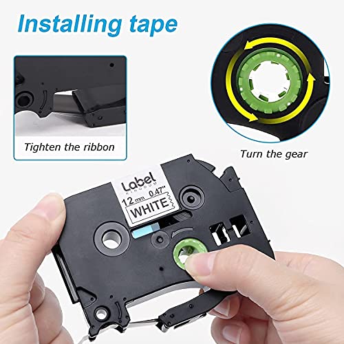 5-Pack White + 2-Pack Clear Compatible with Brother TZe-231 TZ-131 Laminated P-Touch Label Maker Tape 12mm 0.47 Inch for PT-D210 PT-H110 PT-D400 PT-1880, 26.2 Feet 8m
