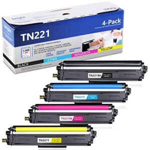 mandboy tn221bk tn221c tn221m tn221y tn221 toner cartridge high yield compatible replacement for brother tn221 toner cartridge 4 pack hl-3140cw mfc-9330cdw dcp-9015cdw printer ink, tn2214pk