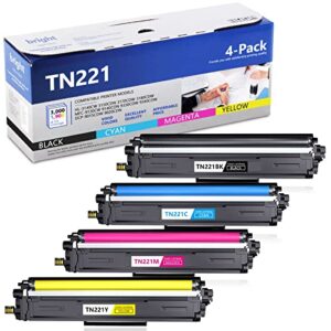 MANDBOY TN221BK TN221C TN221M TN221Y tn221 Toner Cartridge High Yield Compatible Replacement for Brother tn221 Toner Cartridge 4 Pack HL-3140CW MFC-9330CDW DCP-9015CDW Printer Ink, TN2214pk