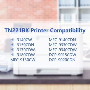 MANDBOY TN221BK TN221C TN221M TN221Y tn221 Toner Cartridge High Yield Compatible Replacement for Brother tn221 Toner Cartridge 4 Pack HL-3140CW MFC-9330CDW DCP-9015CDW Printer Ink, TN2214pk