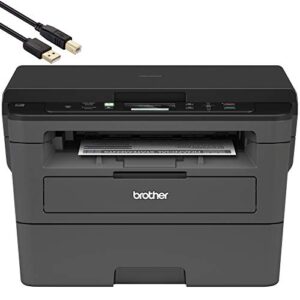 brother compact monochrome laser wireless all-in-one printer hl l239 series for business office – flatbed print copy scan – 32ppm print speed, duplex two-sided printing, 250-sheet, usb printer cable