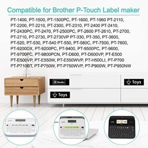 NineLeaf 5 Pack Compatible for Brother TZe-355 TZe355 TZ-355 TZ355 Label Tape 24mm 1'' 0.94'' White on Black Standard Laminated Labeling Work with P-Touch PT-D600 PT-P710BT 1500 1600 Label Maker