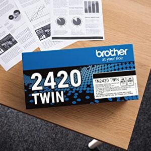 Brother TN-2420TWIN Toner Cartridge, Black, Twin Pack, High Yield, Includes 2 x Toner Cartridge, Genuine Supplies