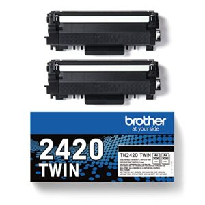 Brother TN-2420TWIN Toner Cartridge, Black, Twin Pack, High Yield, Includes 2 x Toner Cartridge, Genuine Supplies