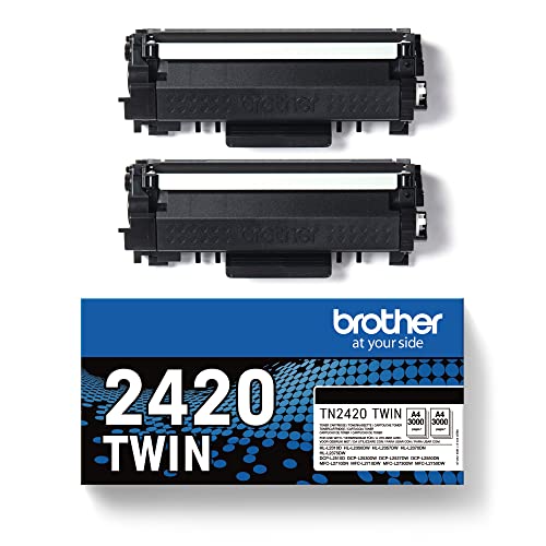 Brother TN-2420TWIN Toner Cartridge, Black, Twin Pack, High Yield, Includes 2 x Toner Cartridge, Genuine Supplies