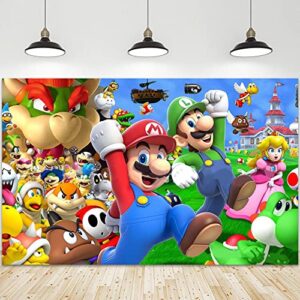 video game backdrop, video game theme birthday supplies decoration, vinyl photography backgrounds for children boys party supplies – 5x3ft