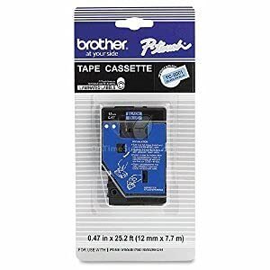 1/2" (12mm) Black on BlueTC Tape for Brother PT-10, PT10 Label Maker