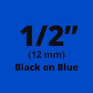 1/2" (12mm) Black on BlueTC Tape for Brother PT-10, PT10 Label Maker
