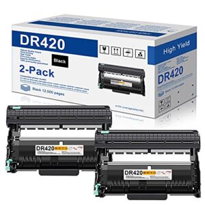 2-black dr 420 dr420 drum unit replacement for brother dr-420 mfc-7360n mfc-7860dw mfc-7460dn hl-2240 hl-2270dw hl-2280dw intellifax 2840 printer