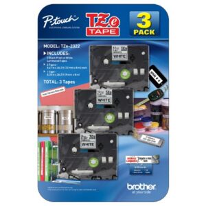 brother p-touch – label tape assorted pack – (2) tze231 & (1) tze221