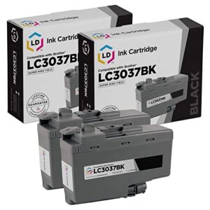 ld compatible ink cartridge replacements for brother lc3037bk super high yield (black, 2-pack)
