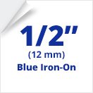 2/Pack Genuine Brother 1/2" (12mm) Navy Blue on White Iron on Fabric TZe P-Touch Tape for Brother PT-D400, PTD400 Label Maker