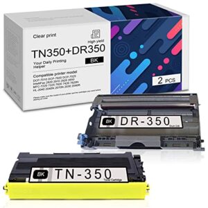 myss [2-pack,1toner+1drum] tn350 tn-350 toner cartridge & dr350 dr-350 drum unit compatible replacement for brother hl-5470dw/dwt 6180dw/dwt dcp-8155dn mfc-8950dw/dwt printer toner sold by mrymygs