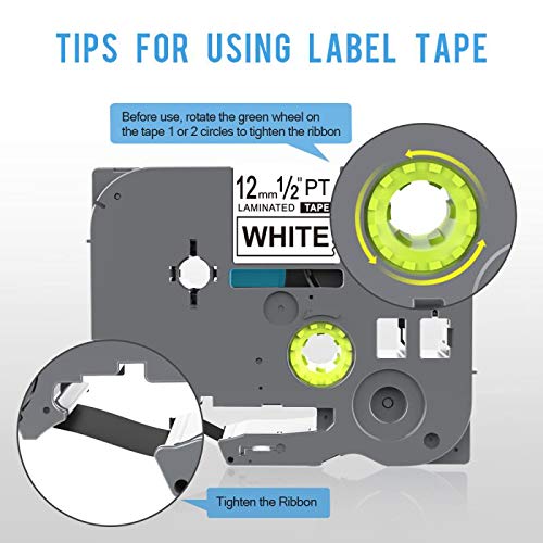 IDIK 1PK White on Clear Standard Laminated Label Tape Compatible for Brother P-Touch TZe-115 TZ115 TZe115(6mm x 8m)