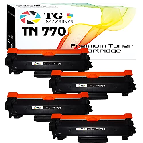 (4 Pack, 770) TG Imaging Super High Yield Compatible with Brother TN770 TN-770 Toner Cartridge for HL-L2370DWXL MFC-L2750DW MFC-L2750DW Printers