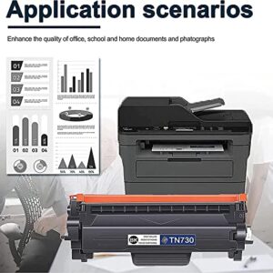 High Yield 1 Pack Black Compatible TN730 TN-730 Toner Cartridge Replacement for Brother DCP-L2550DW MFC-L2710DW L2750DWXL HL-L2350DW L2370DW L2370DWXL L2390DW Printer Toner Cartridge, Sold by ALUMUINK