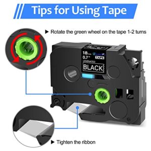 SuperInk 2 Pack Compatible for Brother P-Touch White on Black Tape 18mm 0.7 Inch TZ345 TZ-345 TZe345 TZe 345 Laminated TZe TZ Tape for P-Touch PT-D600 PT-D400 PT-P710BT PT-E300 PT-E500 Label Maker