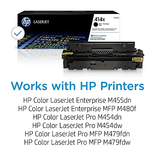 HP 414X Black High-yield Toner Cartridge | Works with HP Color LaserJet Enterprise M455dn, MFP M480f; HP Color LaserJet Pro M454 Series, HP Color LaserJet Pro MFP M479 Series | W2020X