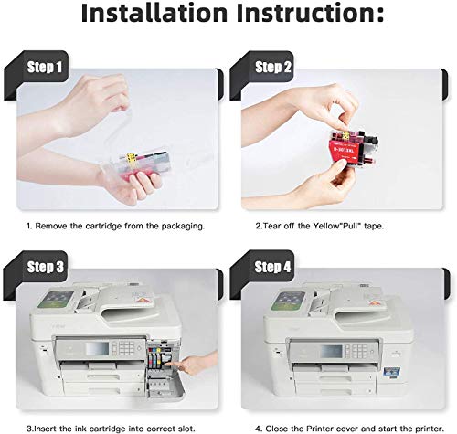 HGZ 6 Pack 3013 Ink Color Replacements for Brother LC3013 Ink Cartridges Compatible with MFC-J487DW MFC-J491DW MFC-J497DW MFC-J690DW MFC-J895DW Inkjet Printers (2Cyan+2Magenta+2Yellow)